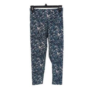 Balance Collection Leggings Blue Black Abstract Activewear Cropped Size S